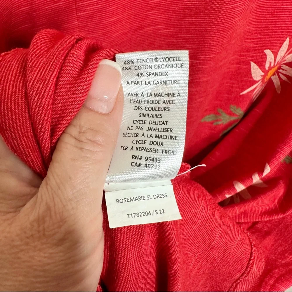 NEW Toad & Co Rosemarie Sleeveless Dress Red Daisy Floral Print Large - Picture 8 of 10